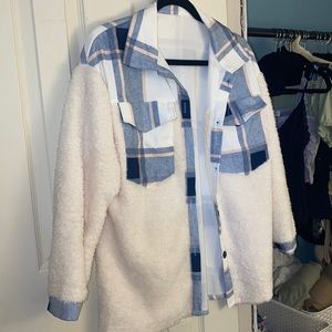 Sherpa and flannel top